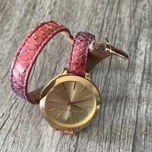 Brand new Michael Kors python leather double wrap watch